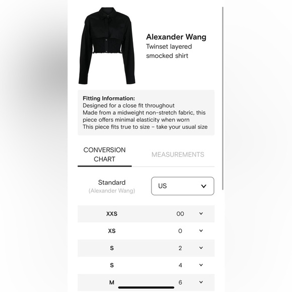 🔥 🆕 ALEXANDER WANG Twinset layered smocked shirt NWT $450 medium - Picture 10 of 10
